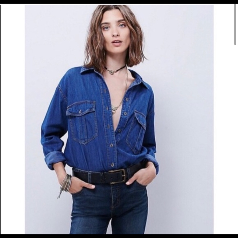 Free People Denim XO top
